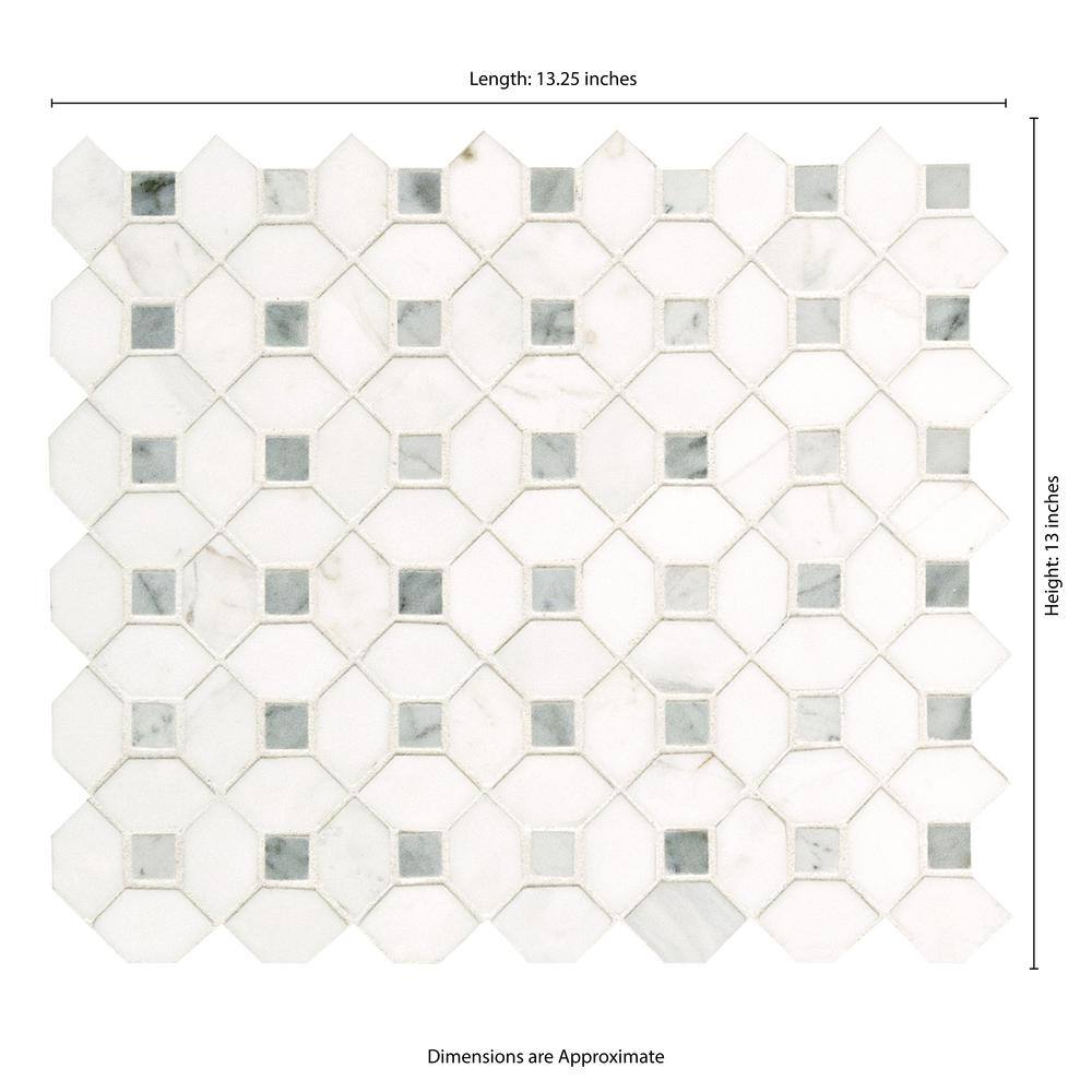 Bianco Dolomite Polished Marble 12x12 Mosaic Tile