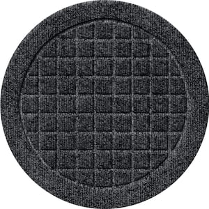 "Waterhog Squares Charcoal 12 in. x 12 in. Polyester Rubber Indoor/Outdoor Plant Trivet Floor Mat (Set of 4)"