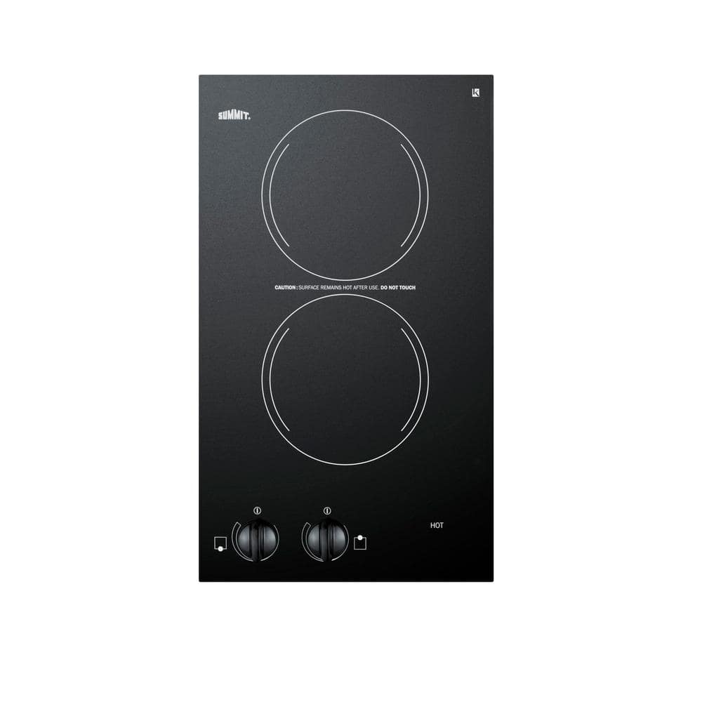 12 in. 120-Volt Radiant Electric Cooktop in Black with 2 Elements