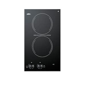 12 in. 120-Volt Radiant Electric Cooktop in Black with 2 Elements