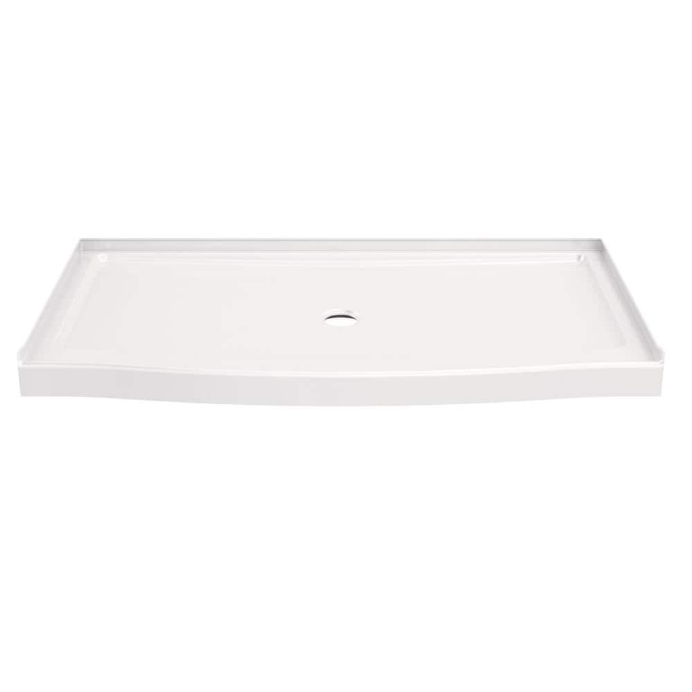 Classic 500 Curve 60 in. L x 32 in. W Alcove Shower Pan Base with Center Drain in High Gloss White price history on PriceWatchPro