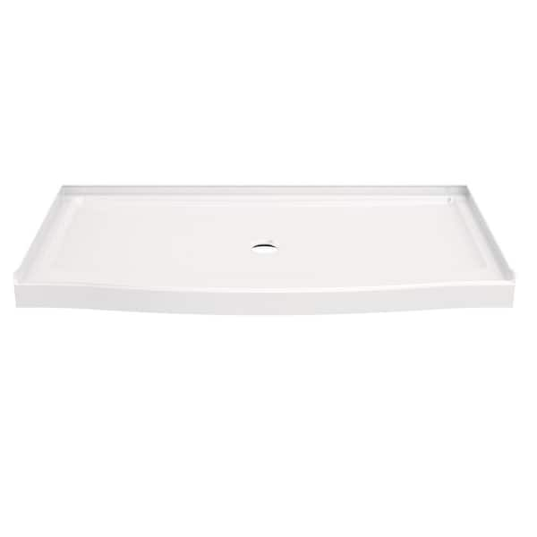 Delta Classic 500 Curve 60 In L X 32 In W Alcove Shower Pan Base With Center Drain In High 