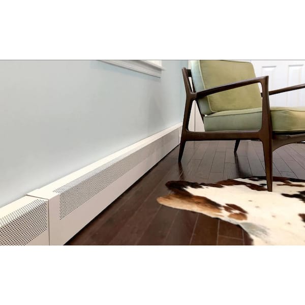 Baseboarders Premium Series 5 ft Galvanized Steel Slip-On Baseboard Heater  Cover Replacement, White | Easy Installation for Hydronic (Water) Home