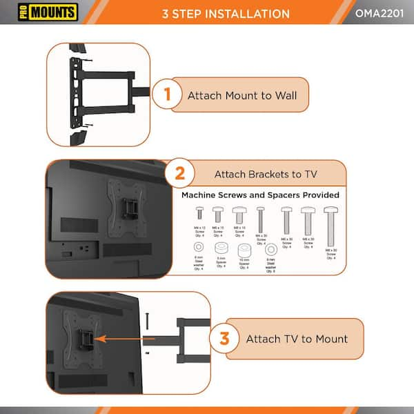 ProMounts Full Motion TV Wall Mount for 26 in. - 45 in. TVs