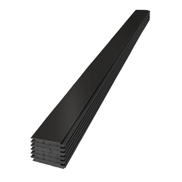 Edge 1 in. x 6 in. x 6 ft. Timeless Midnight Black Smooth Pine Nickel Gap Shiplap Board (6-pack)