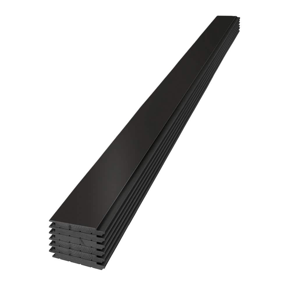 Midnight Black Smooth Pine Shiplap Panels, 96'' x 5.25''
