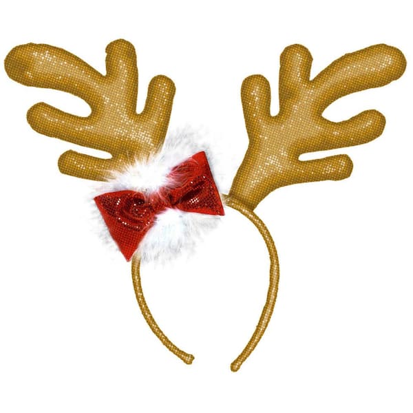 Amscan 10.5 in. x 11 in. Antlers Christmas Headband (2-Pack)