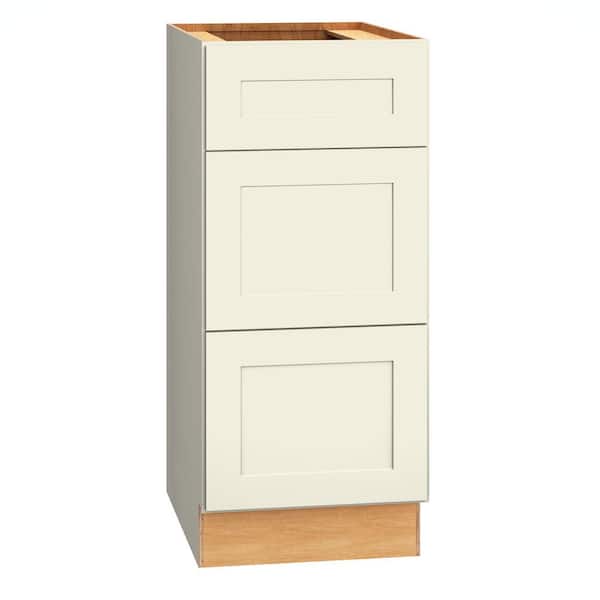 QuickShip Cottage 15 in. W x 21 in. D x 34.5 in. H Assembled Plywood Shaker Bath Drawer Base Cabinet in Starlight