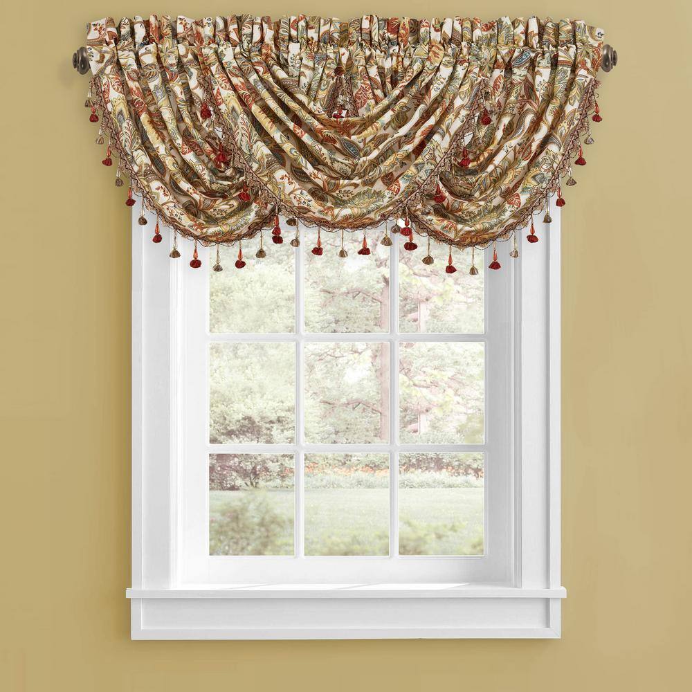 August Multi-Color Cotton Floral Waterfall Valance