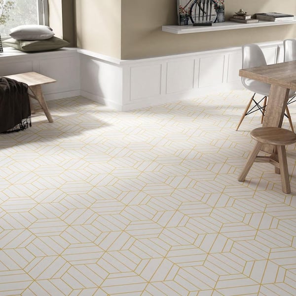 Porto Savona Hex Dandelion 8-5/8 in. x 9-7/8 in. Porcelain Floor and Wall Tile (11.5 sq. ft./Case)