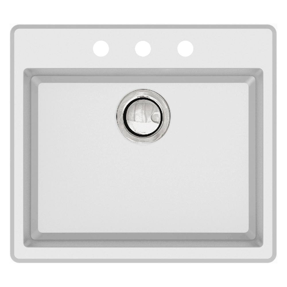 Transolid Quantum Dropin Granite 22 in. 3Hole Single Bowl Kitchen