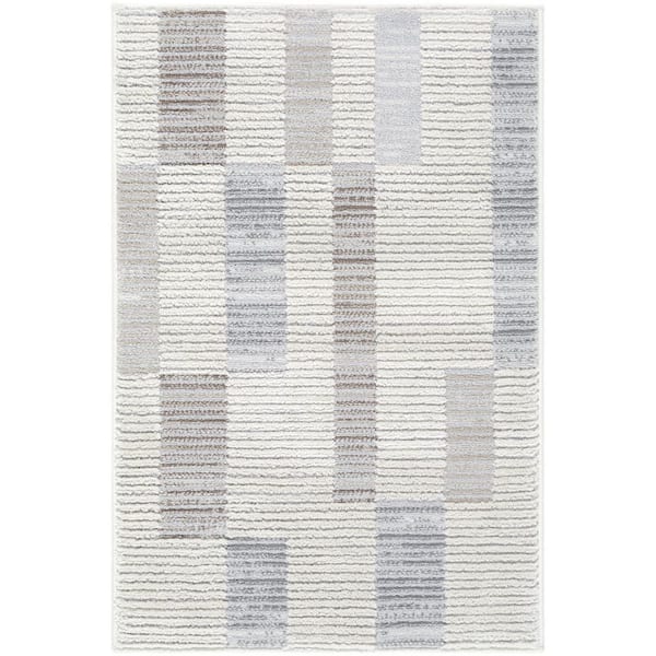 Siyah Rug Livabliss Siyah Gray Modern Striped 5 ft. 3 in. x 7 ft. Area Rug ...