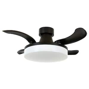 Orbit 36 in. Matte Black Indoor/Outdoor Remote Control Ceiling Fan with Light