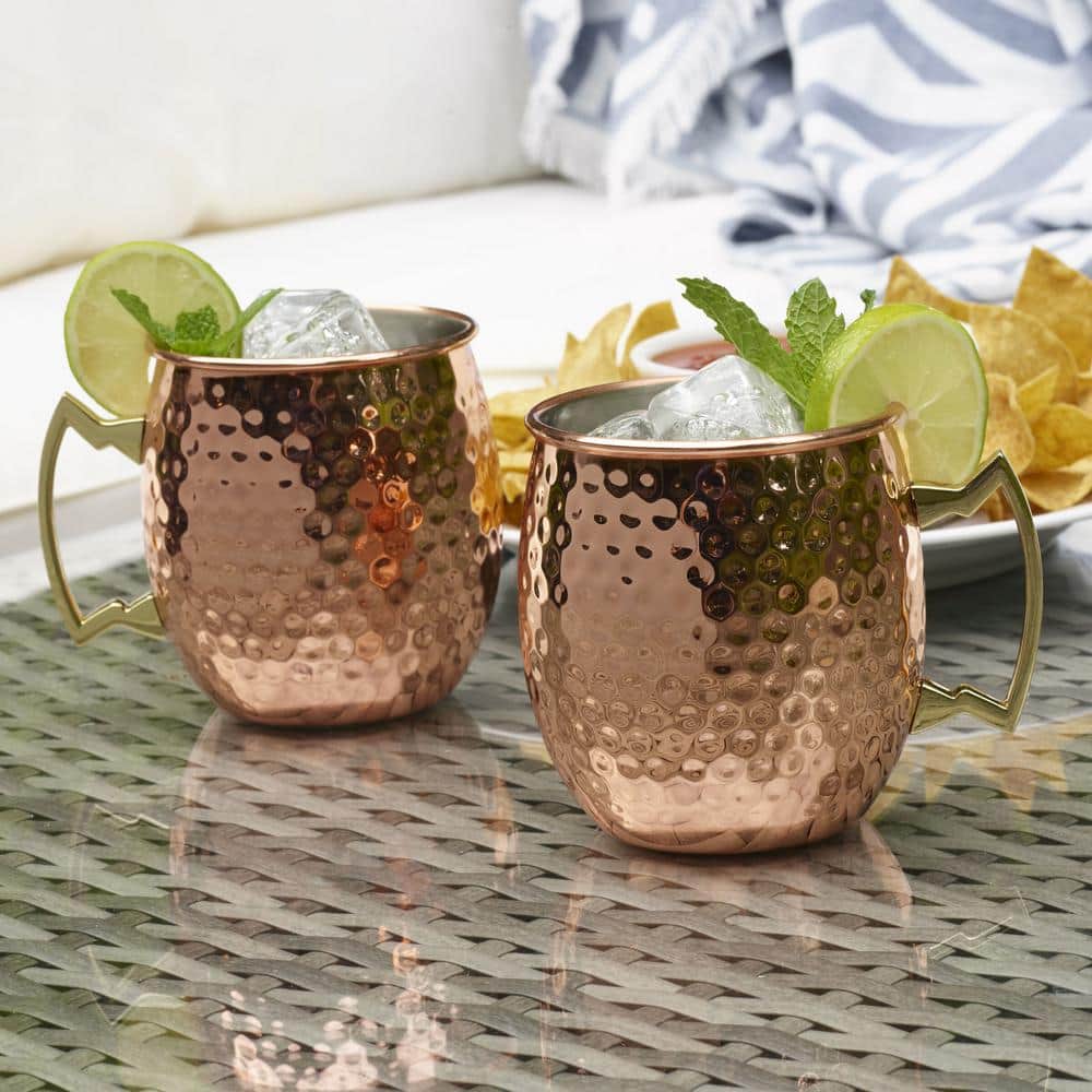 Houdini Copper Plated Hammered Moscow Mule Mugs Set of 2