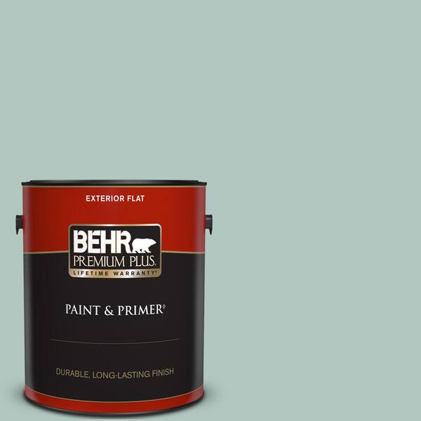 BEHR PREMIUM PLUS 1 gal. #S430-2 Fresh Tone Flat Exterior Paint & Primer
