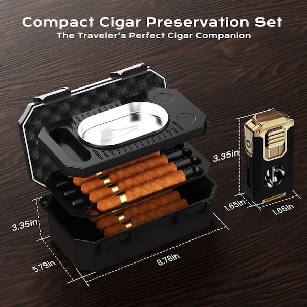 cigarette lighter and ashtray set CigarClub Gift Set: Torch + Porcelain or outdoor gatherings 3.35 in.H X 8.78 in.W