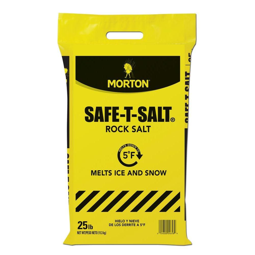 Morton Salt Ice Melt 25 lb. Rock Salt Bag 4658 - The Home Depot