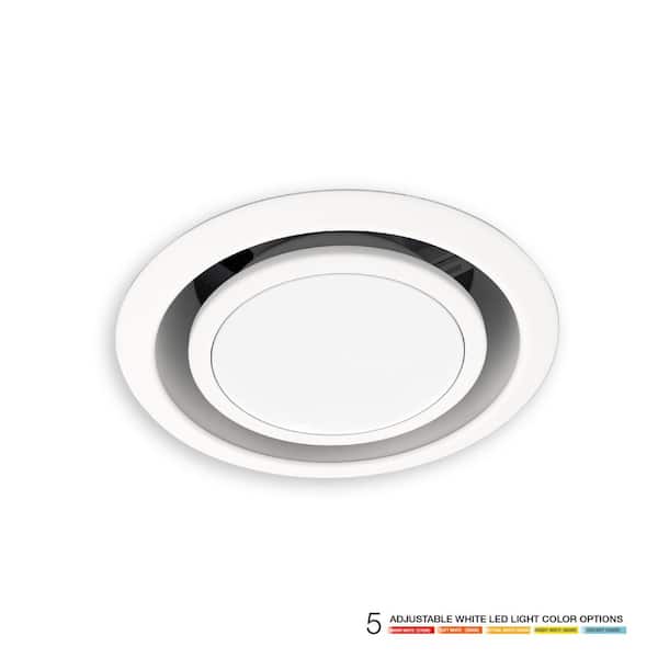 ReVent 50-80 Adjustable CFM Easy Install Roomside Bathroom/Bath Exhaust Fan & Recessed Light w/5 Level LED Temp, ENERGY STAR