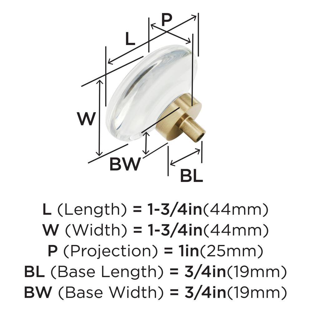 Clear and Bronze Round Glass Cabinet Knob with Mounting Hardware