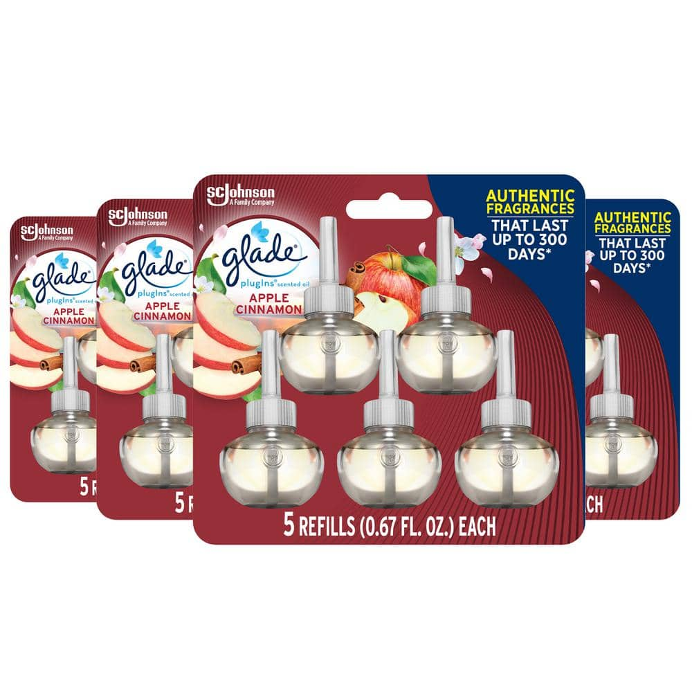 3.35 fl. oz. Apple Cinnamon Scented Oil Plug-In Air Freshener Refill 20-Count (4-Pack) -  Glade