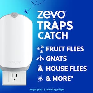 Indoor Flying Insect Trap for Fruit flies, Gnats, and House Flies (1 Plug-In Base + 1 Refill Cartridge)