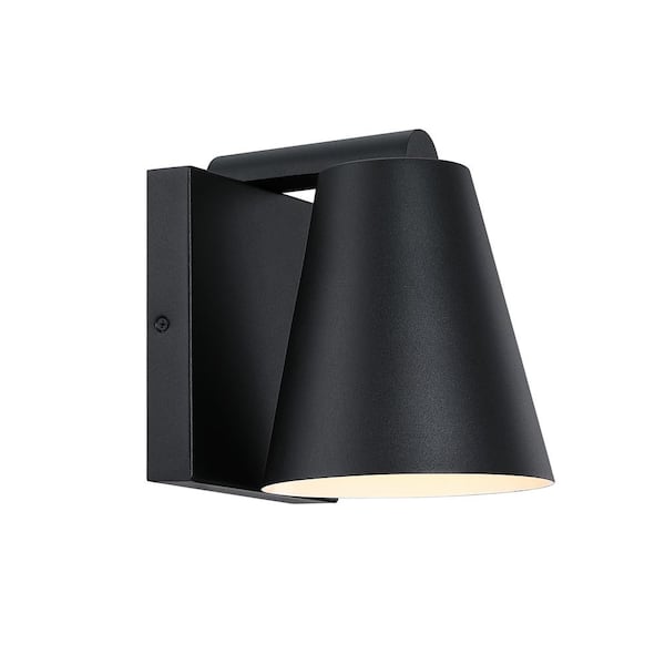 Cedar Mist Black Dark Sky 1-Light Outdoor Line Voltage Hardwired Porch Light Wall Sconce with No Bulbs Included
