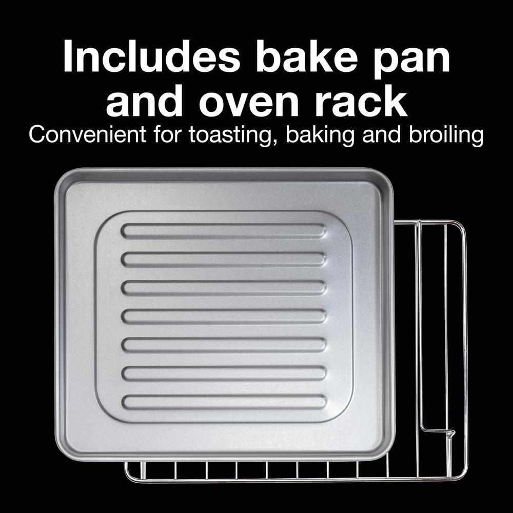 Proctor Silex Black and Silver 4-Slice Toaster Oven Broiler