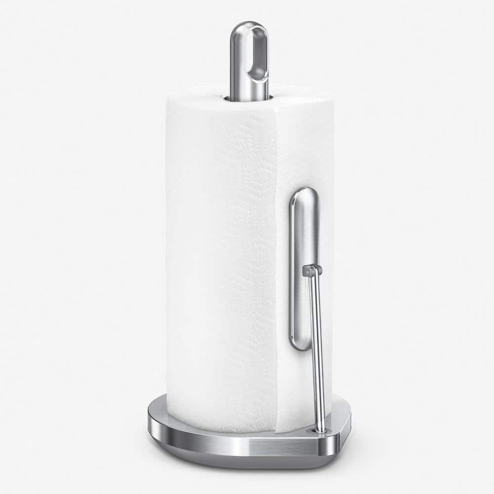 Precision-Tuned Tension Arm Countertop Brushed Stainless Steel Paper Towel 