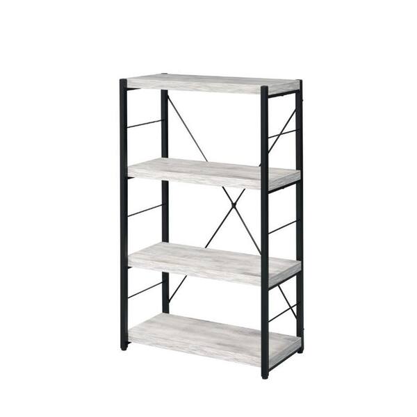 Acme Furniture Jurgen 43 in. Antique White and Black 4-Shelf