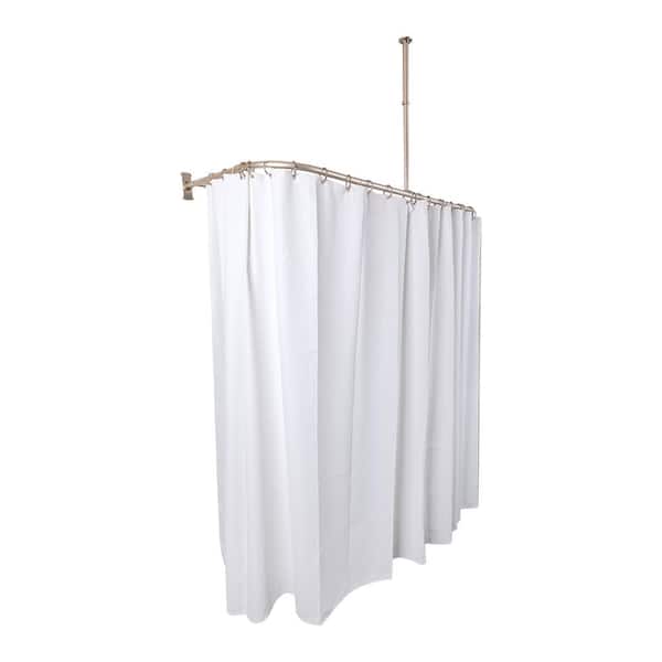 Utopia Alley Rustproof Aluminum D Shape, Large Shower Curtain Size