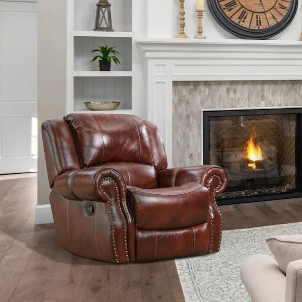 oxblood leather recliner