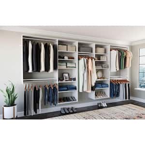 120 in. W - 144 in. W White Wood Basic Closet System