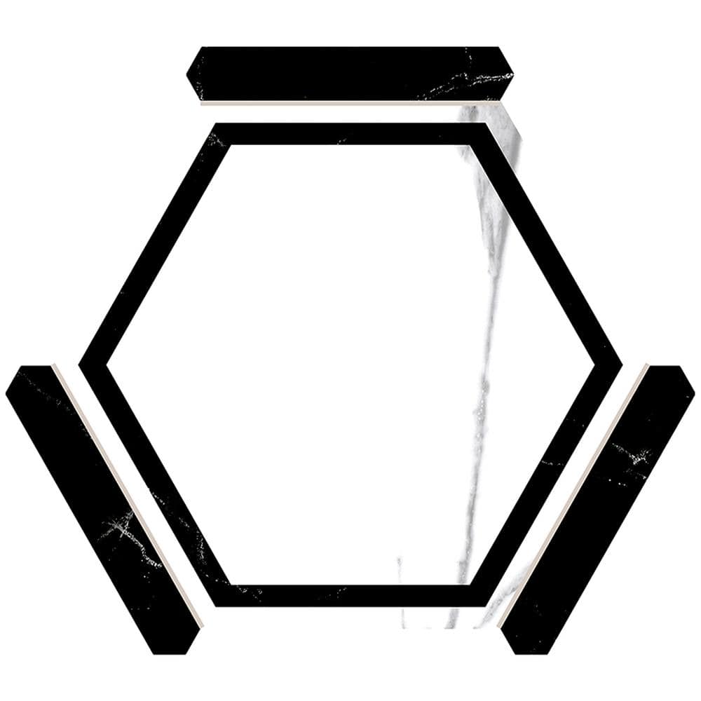 Aureole 8.66 in. x 9.84 in. Matte White and Black Porcelain Hexagon Wall and Floor Tile (8.07 sq. ft./Case) - 18 Sheet price history on PriceWatchPro