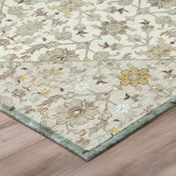 Chantille Machine Washable Indoor/Outdoor Abstract ACN3046 Ivory 9 ft. x 12 ft. Area Rug