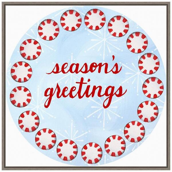 Amanti Art 22 in. Sweet Christmas Collection F Christmas Holiday Framed Canvas Box Wall Art