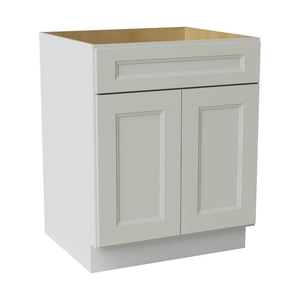 27 in. W x 24 in. D x 34.5 in. H Ready to Assemble Double Shaker Base Kitchen Cabinet in Laguna Grey price history on PriceWatchPro