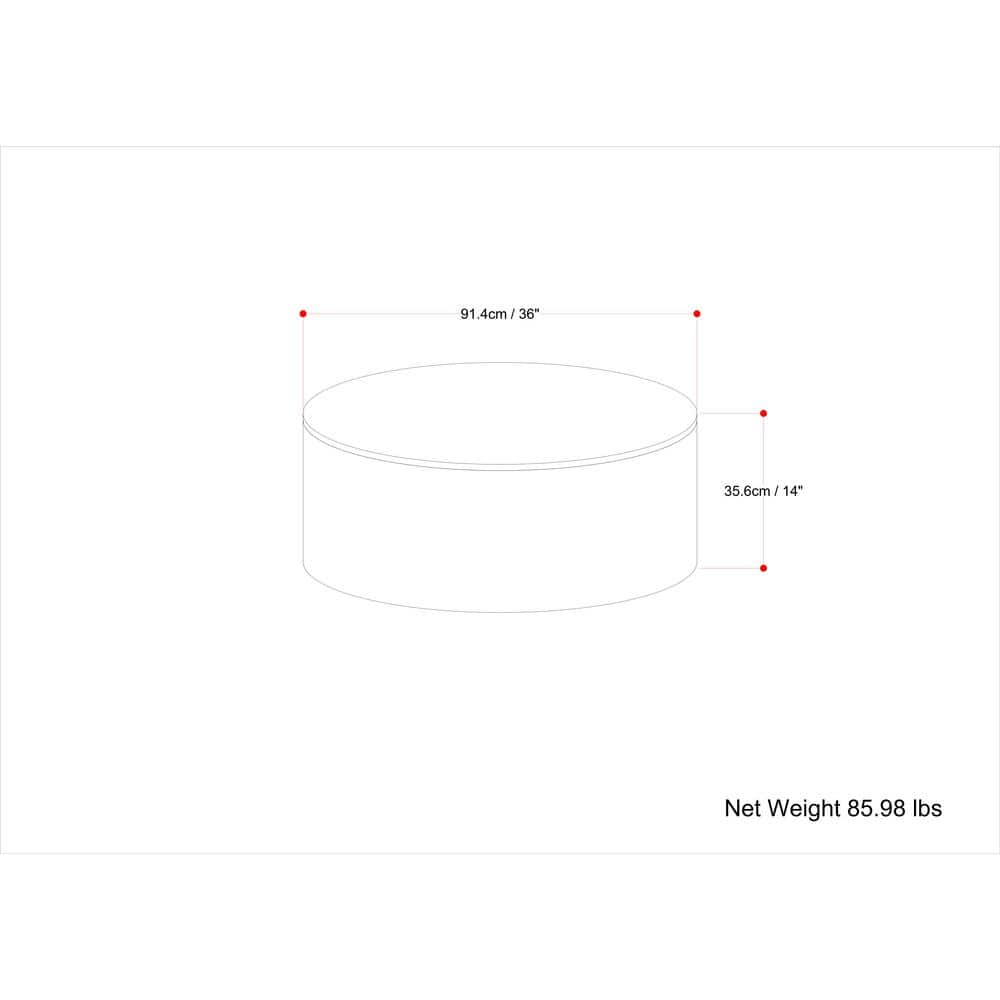 Natural Solid Mango Wood Round Drum Coffee Table