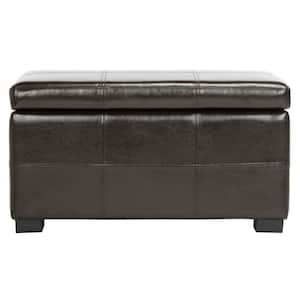 Lily Brown Upholstered Storage Entryway Bench