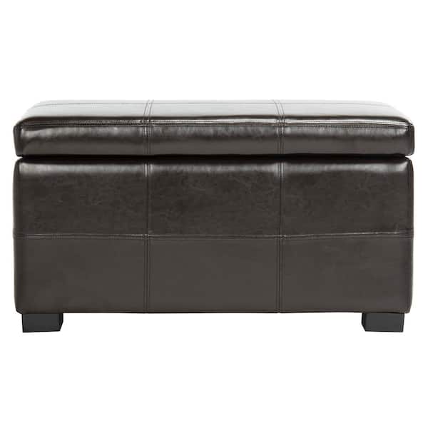 SAFAVIEH Lily Brown Upholstered Storage Entryway Bench
