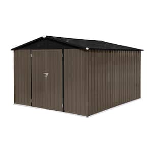 8 ft. W x 10 ft. D Metal Outdoor Storage Shed with Double Door in Brown (80 sq. ft.)