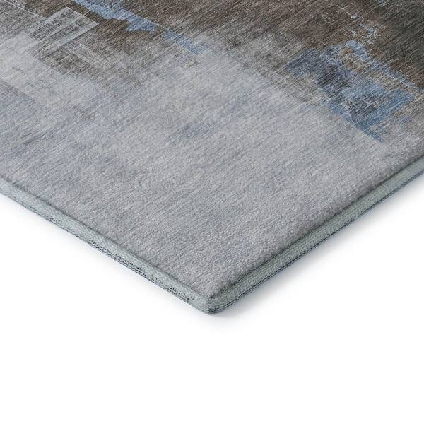 Mayfield Premium Machine Washable Abstract AMF1332 Sky 3 ft. x 4 ft. Area Rug