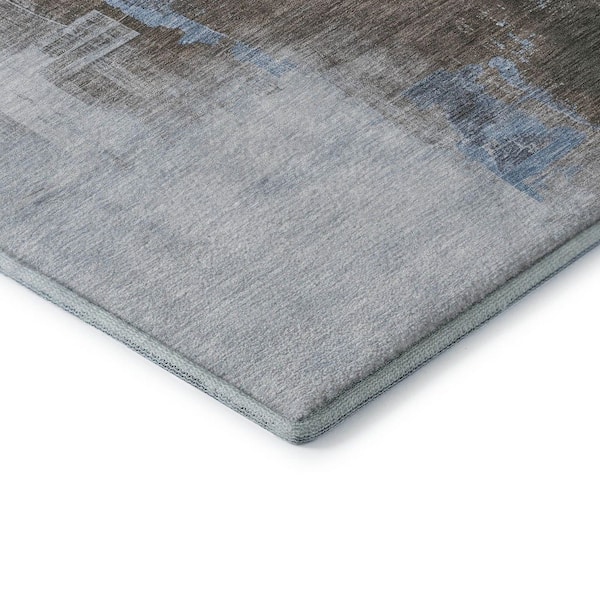 Mayfield Premium Machine Washable Abstract AMF1332 Sky 9 ft. x 12 ft. Area Rug