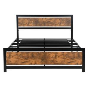 81.8 in. W Black Queen Size Metal Frame Platform Bed