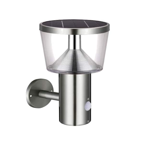 Mediterraneo Dublin Stainless Steel LED Solar Outdoor Wall Cylinder Light