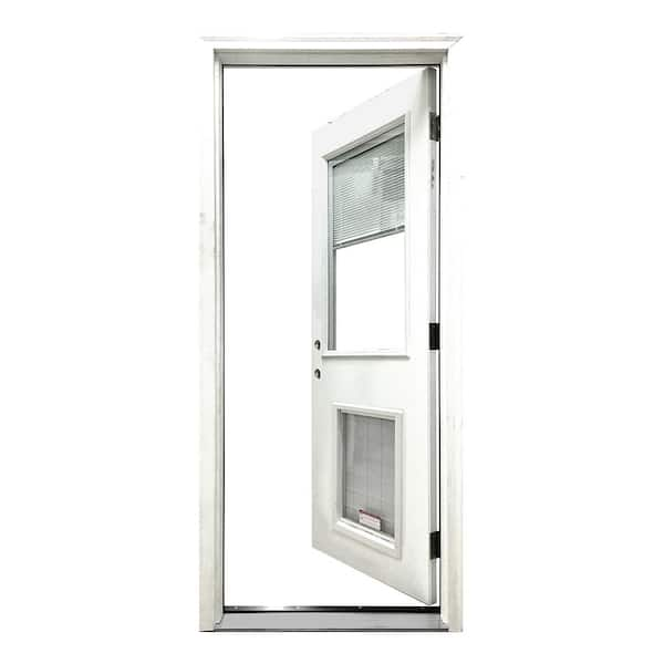 Steves & Sons 72 in. x 80 in. Reliant Series White Primed Fiberglass  Prehung Right-Hand Inswing Mini Blind Patio Door FGPMB_PR_72_4IRH - The  Home Depot