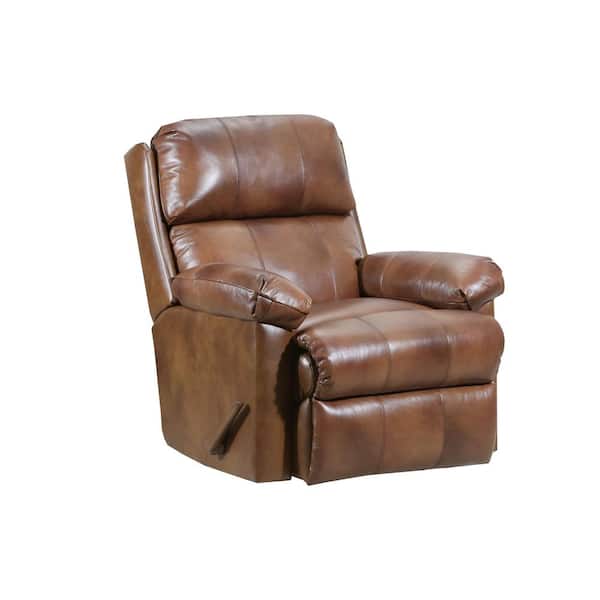 Lane 35 in. Width Big and Tall Chaps Pattern Leather Rocking Zero Gravity Recliner