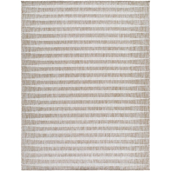 Galey Alix Agave 5 ft. 3 in. x 7 ft. Indoor/Outdoor Area Rug, Off-White/Brown Area Rug