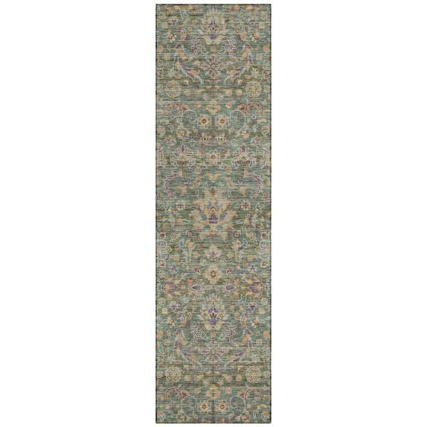 Chantille Machine Washable Indoor/Outdoor Abstract ACN2485 Basil 2 ft. x 7 ft. Area Rug