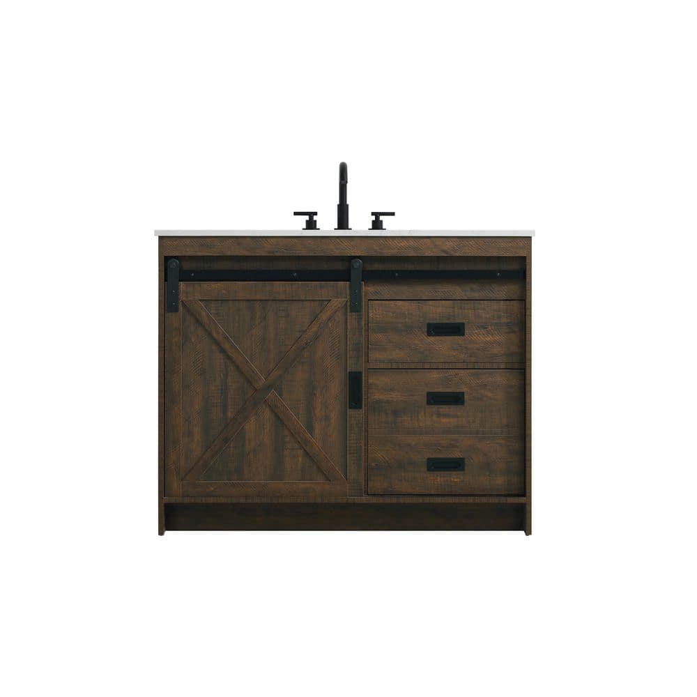 42 in. Single Sink Expresso Bath Vanity with White Engineered Marble Top price history on PriceWatchPro