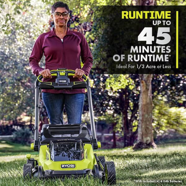 RYOBI ONE+ 18V HP Brushless Whisper Series 20" Self-Propelled Battery  Dual Blade Walk Behind Mower/Blower/Batteries/Chargers P11100-2X - The Home  Depot